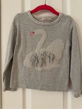 FREE BUNDLE ADD ON - Billieblush Grey Swan Sweater Top with Textured Appliqué